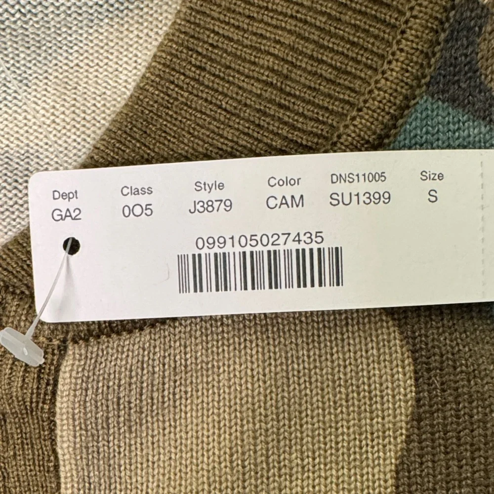 New J. Crew Camouflage Bomber Knit Sweater Jacket Size Small